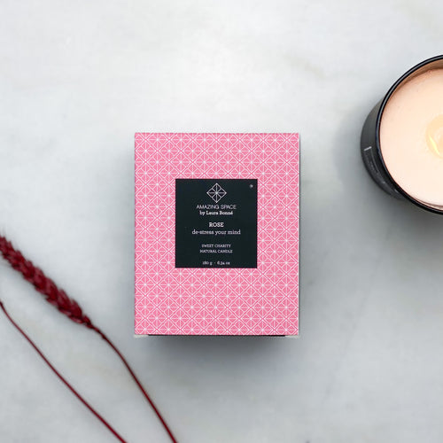 ROSE CANDLE – DE-STRESS YOUR MIND (180G) Amazing Space