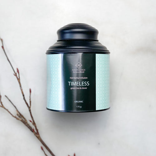 TIMELESS – GREEN TEA & RED CLOVER – HOT HERBAL INFUSION (175G) Amazing Space